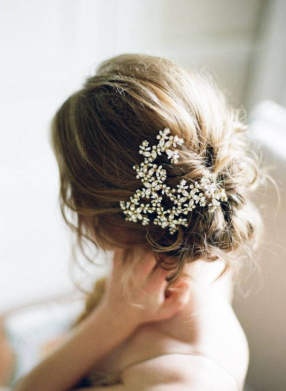 زفاف - Crystal Wedding Headpiece,  Crystal Hair Comb, Floral Pearl Bridal Hair Comb, Wedding Hair Accessory - Style 501