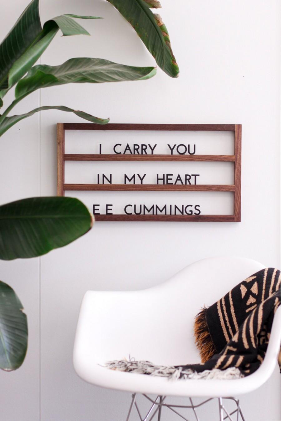 Свадьба - The Muse : Solid Walnut + Black Acrylic Floating Letter Board (also available with white acrylic)