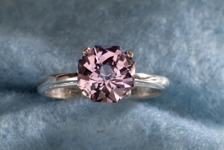 زفاف - Rose de France Amethyst  Rose Petal Cut  Unique Engagement Ring & February Birthstone