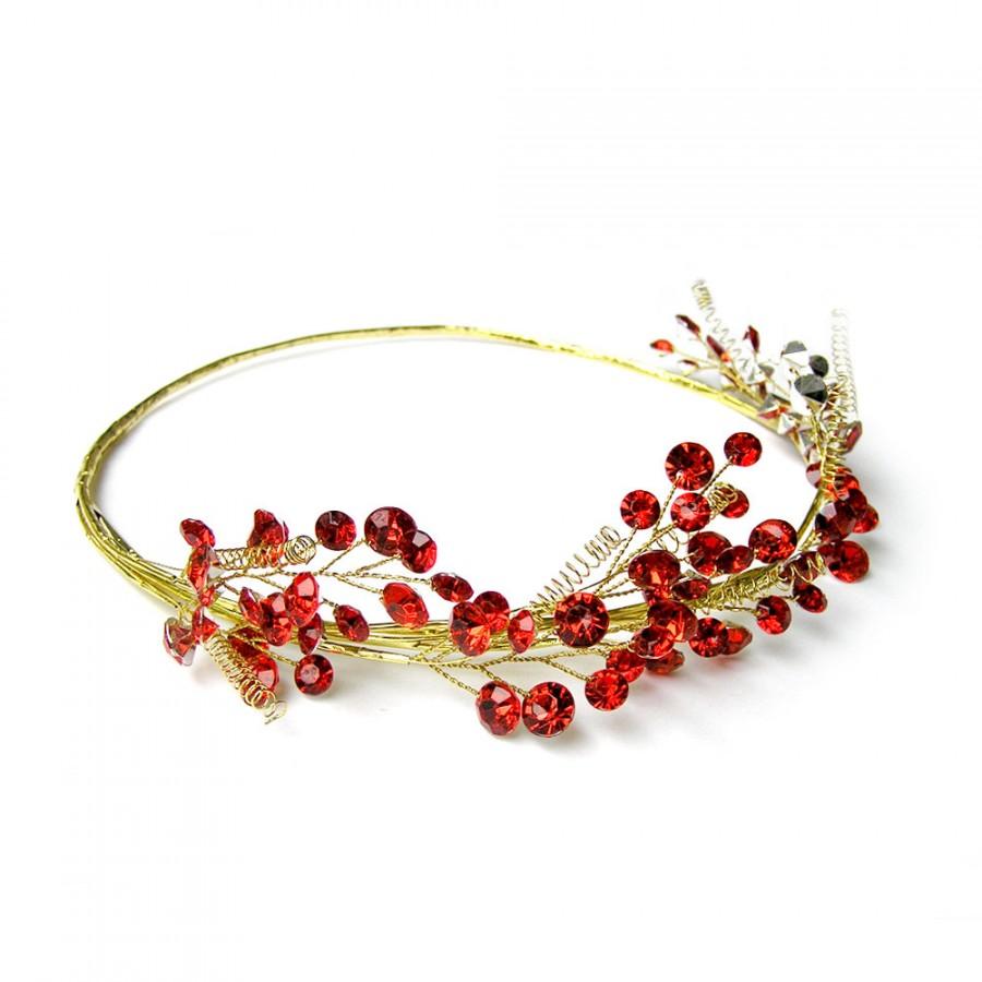 Mariage - Hair vine, Red headpiece, Cranberry Wedding, Wedding vine, Red Hair Wreath,  Wedding Hair Accessories, Tiara Crowns, Forest, Masquerade