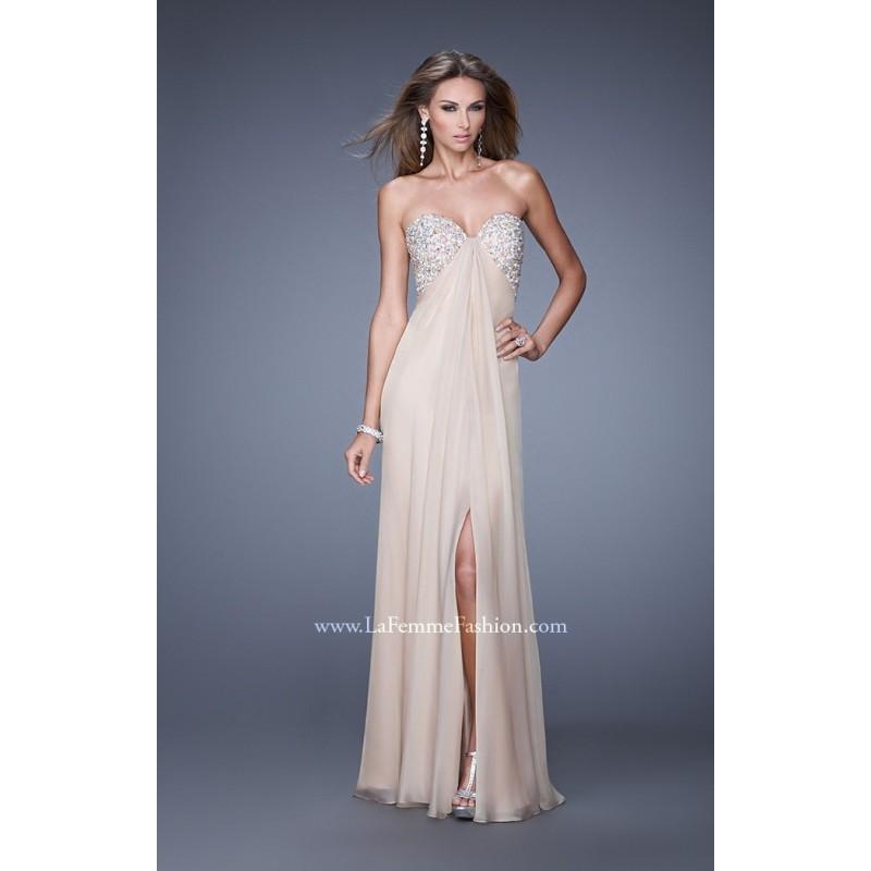 Hochzeit - Aquamarine La Femme 20784 - Chiffon High Slit Open Back Dress - Customize Your Prom Dress