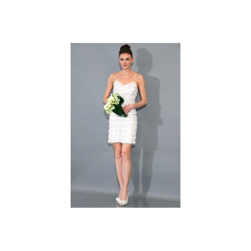 Hochzeit - Theia FW12 Dress 16 - Mini Fall 2012 White Theia Sleeveless Sheath - Nonmiss One Wedding Store