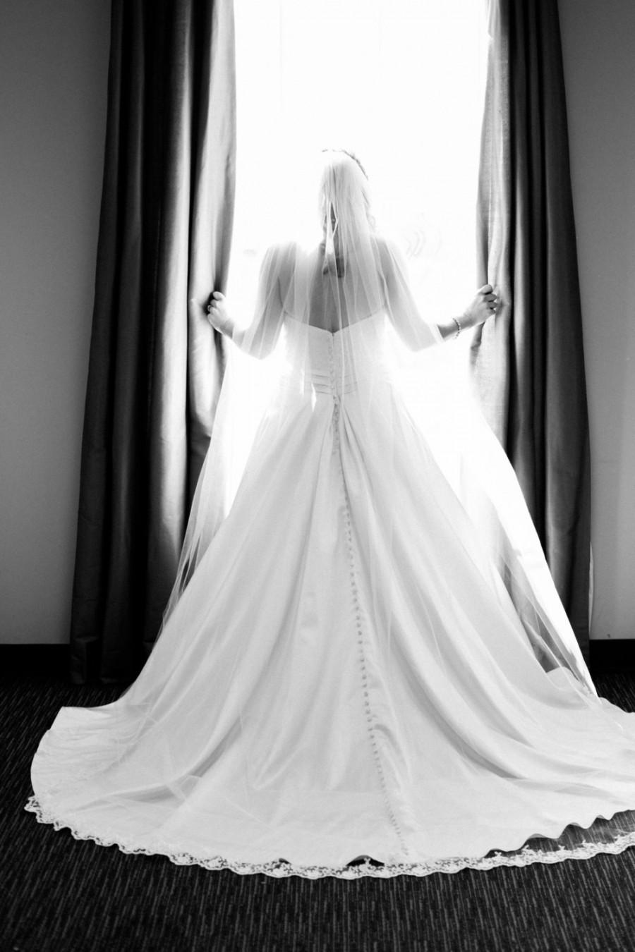 زفاف - Ivory Cathedral Veil, Cathedral Wedding Veil, Cathedral Lace Veil, Cathedral Length Veil, Alencon Lace Wedding Veil, Bridal Veil Chapel Veil