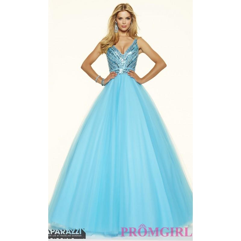 Wedding - Long V-Neck Ball Gown Style Prom Dress by Mori Lee - Discount Evening Dresses 