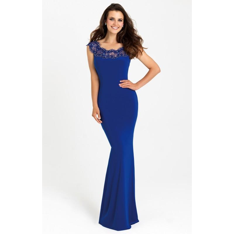 زفاف - Black Madison James 16-319 Prom Dress 16319 - Cap Sleeves Sleeves Jersey Knit Lace Dress - Customize Your Prom Dress