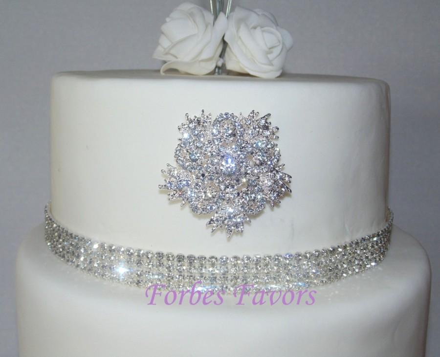 Wedding - Rhinestone 5 Pointer Flower Cake Push In