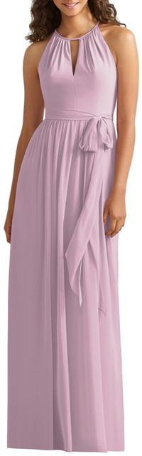 Mariage - Social Bridesmaids Halter Style Jersey & Chiffon Gown