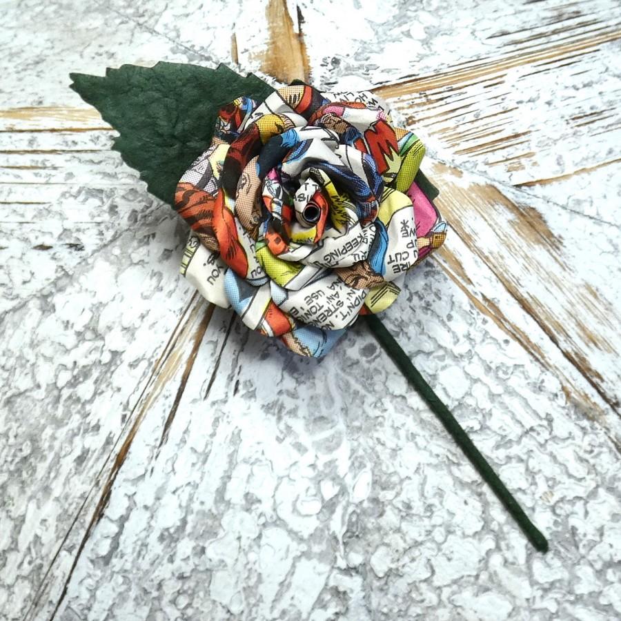 Mariage - Comic Boutonnière, Comic Buttonhole - Vintage Comic - Groom, Groomsmen  Best Man, Wedding Flowers, Wedding Party, Superhero