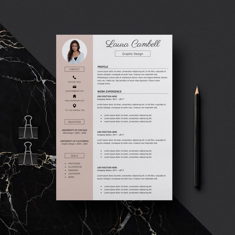 Wedding - Modern Resume Template, CV Template for Word, Cover Letter & References, Teacher Resume, Professional Resume, Instant Download Resume