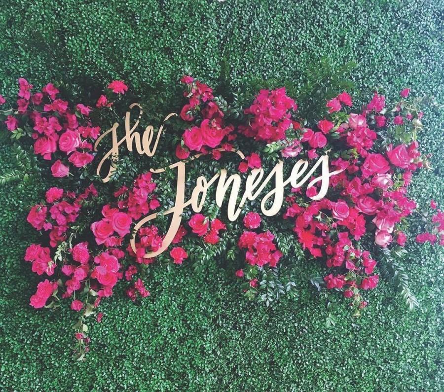 Wedding - Large Custom Name Wedding Set - Wedding Sign - Backdrop Sign - Hedge Sign - Laser Cut Wood - Hand Drawn - 35" Wide - Shipped anywhere in USA