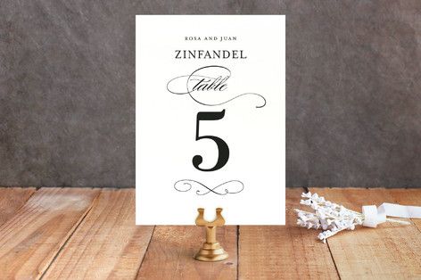 Mariage - "Formal Ink" - Customizable Wedding Table Numbers By Jill Means