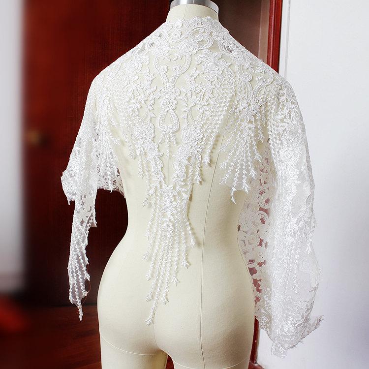 زفاف - Luxury Alencon Lace Fabric Trim in Ivory for Wedding , Veils, Gowns, French Cord Lace Trim