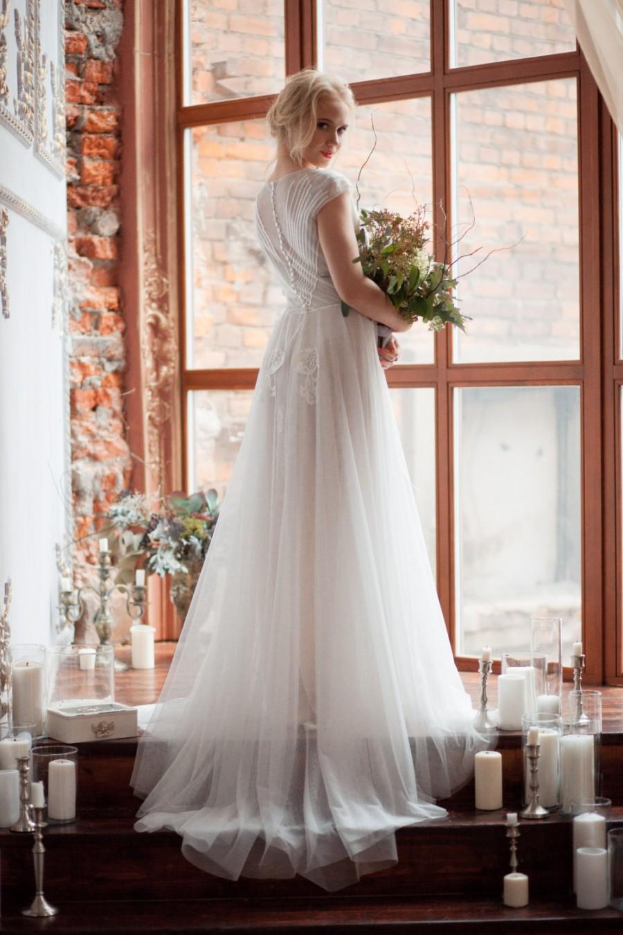 زفاف - Tessa / Light vintage wedding dress / two piece