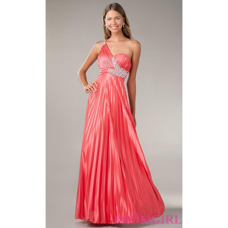 Hochzeit - One Shoulder Pleated Prom Gown by My Michelle - Brand Prom Dresses