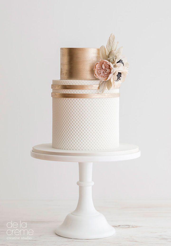 Hochzeit - Blush & Rose Gold Wedding Cake Trio
