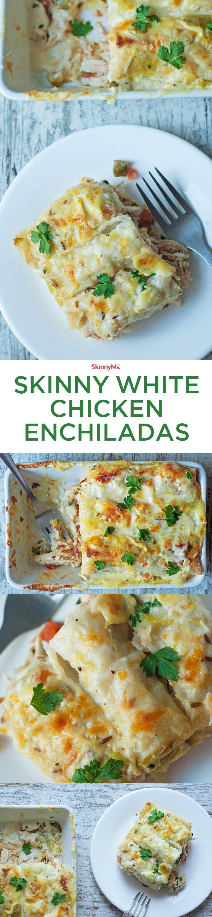 Hochzeit - Skinny White Chicken Enchiladas