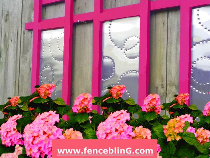 زفاف - Outdoor Wall Art Geometric Fence Bling In Pink