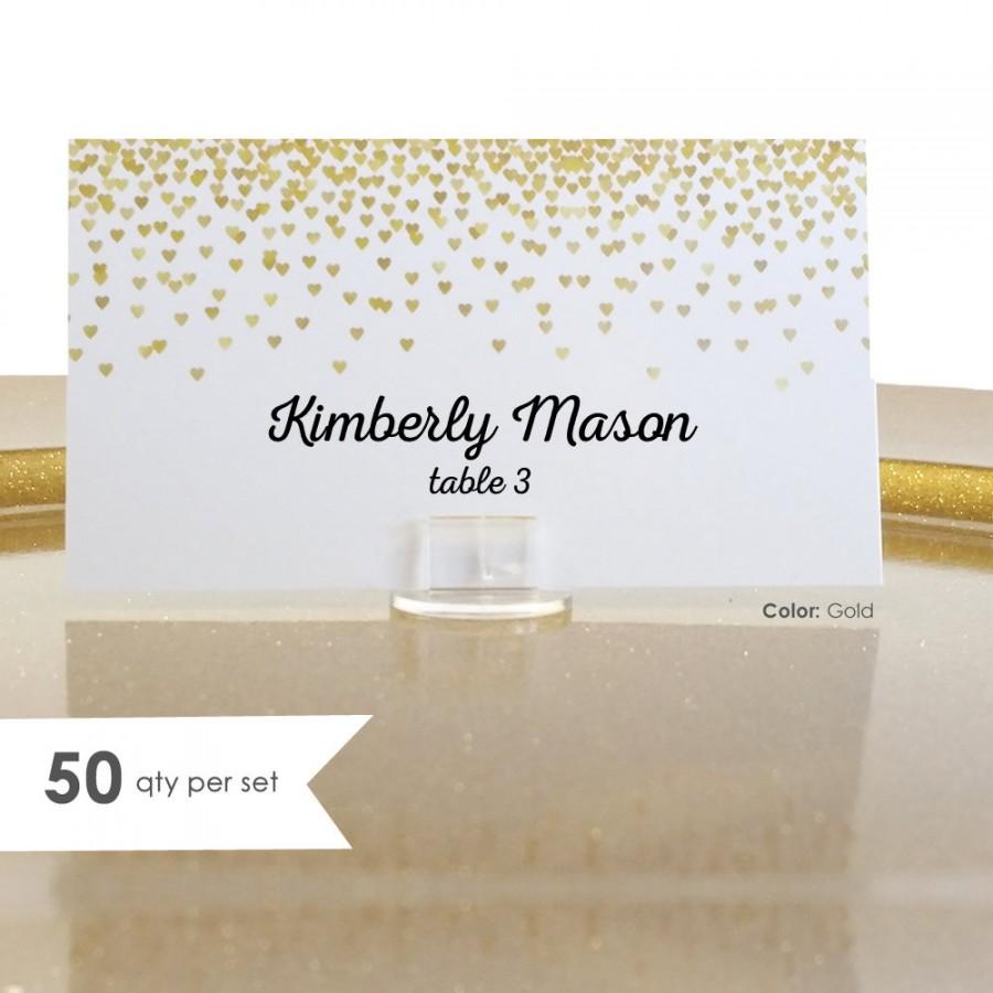 Mariage - 50 Wedding Place Cards- Escort Card- Gold Wedding Place Cards- Wedding Name Cards- Gold Place Cards- Gold Placecards- Wedding Tent Cards