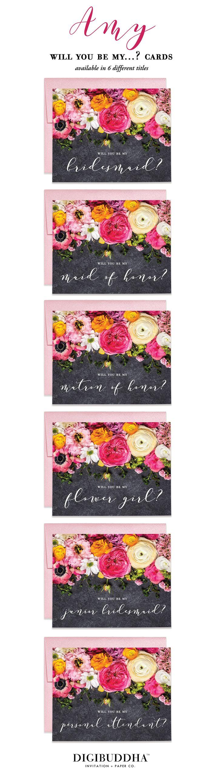 Hochzeit - Rustic Floral Will You Be My Bridesmaid? Card 