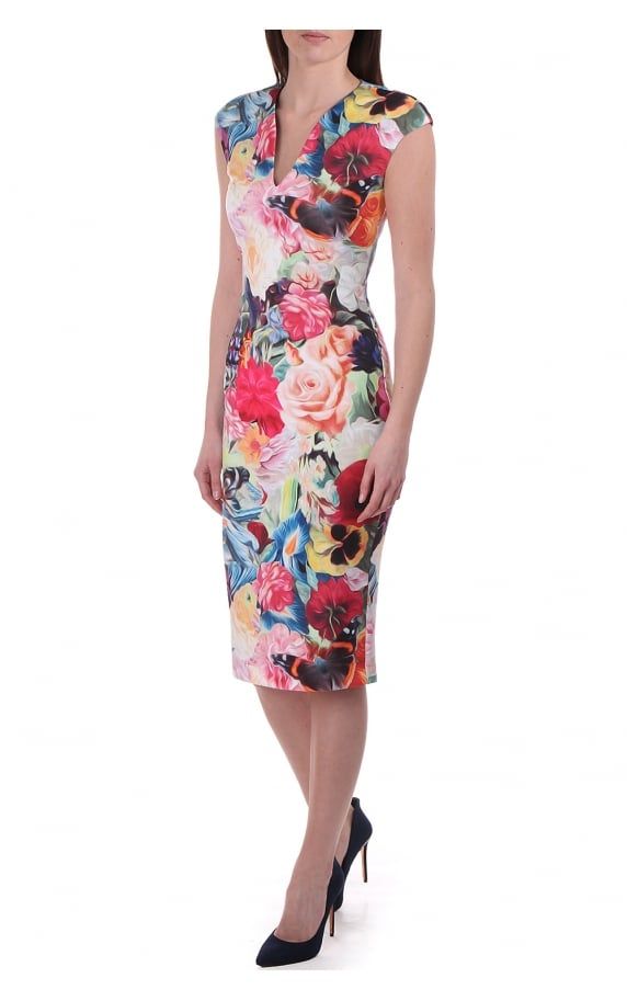 Mariage - Ted Baker Womens Ted Baker Womens Odeela Floral Fitted Swirl Dress Fuschia - Ted Baker Womens From Blueberries UK