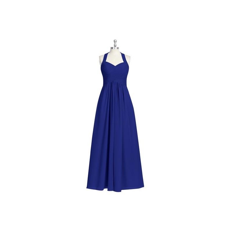 Hochzeit - Royal_blue Azazie Savannah - Chiffon Floor Length Bow/Tie Back Halter Dress - Charming Bridesmaids Store