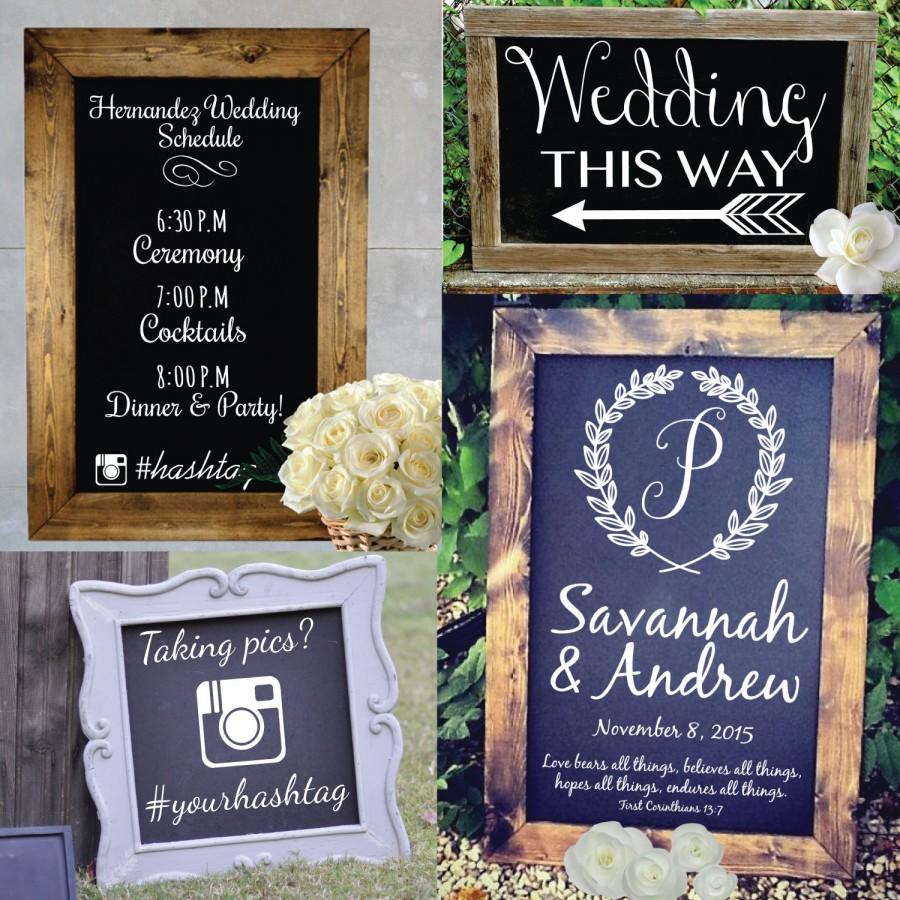 Hochzeit - Customized Wedding Signs Typography - Wall Decal Custom Vinyl Art Stickers