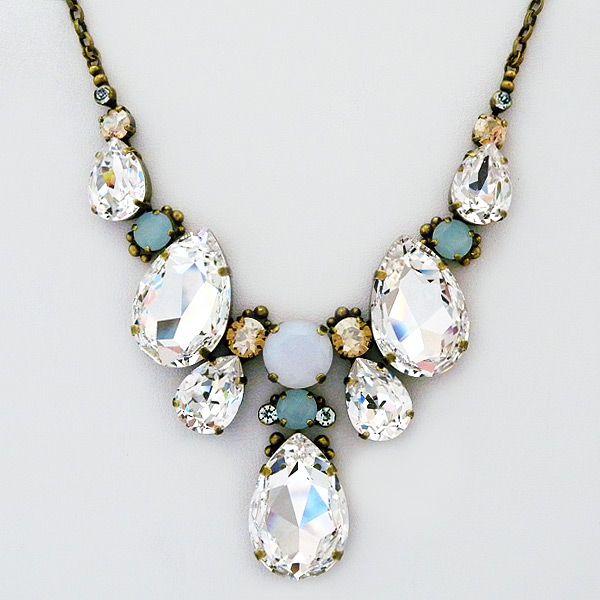 Mariage - Large Teardrop Crystal Statement Necklace