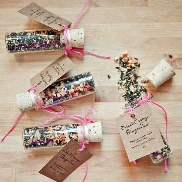 Mariage - Cute Wedding Favour Tea In Glass Bottle With Cork