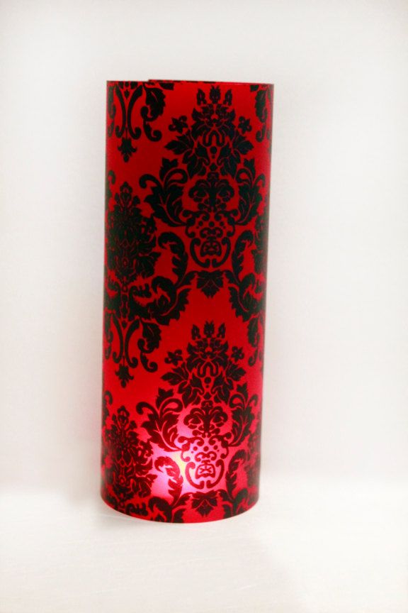 Свадьба - Damask Decor, Black And Red Damask Wedding, Black And Red Centerpiece, Black And Red Party Decor, Set Of 10