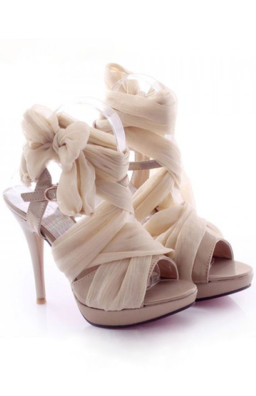 زفاف - Fashionable Suede And Ankle-Wrap Design Sandals For Women