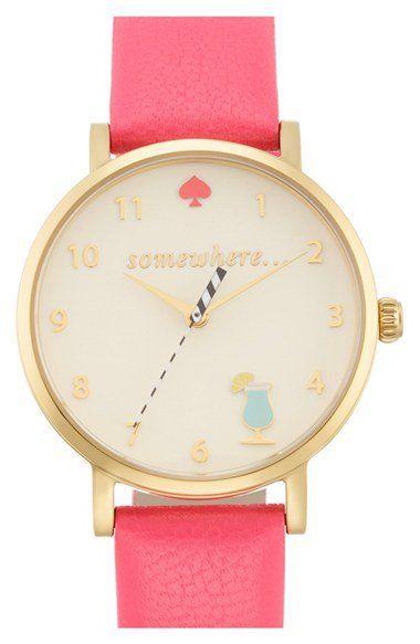 Mariage - Kate Spade New York 'metro - Somewhere' Leather Strap Watch, 34mm 