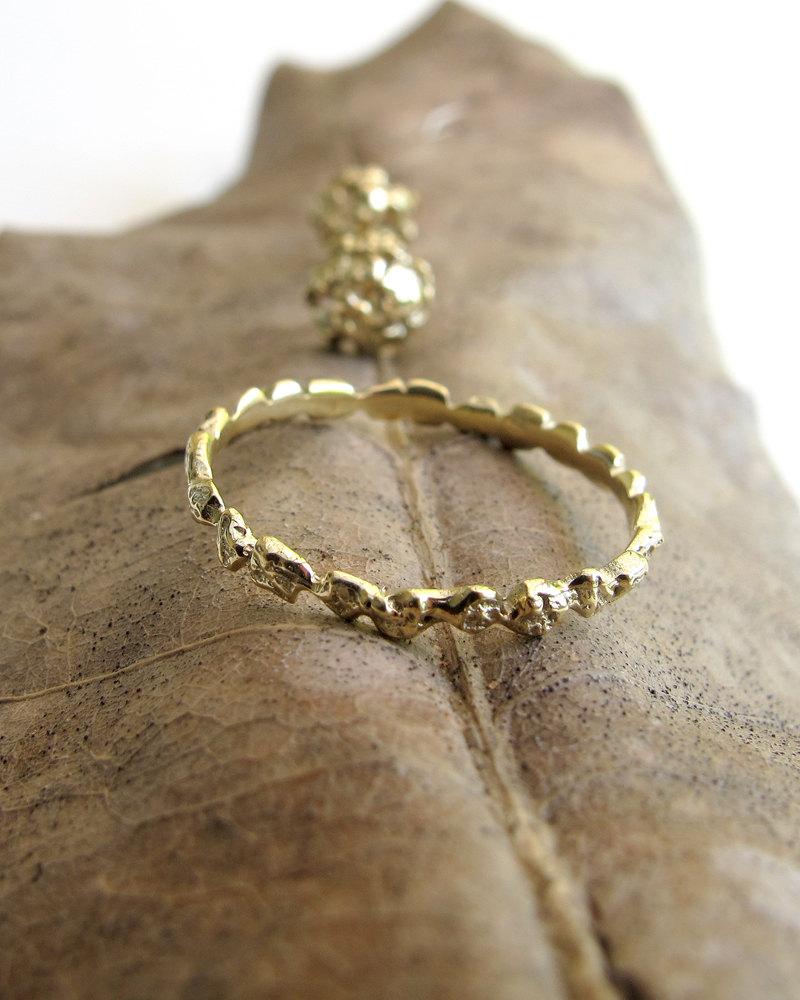 Details about   10k solid gold Designed Ring,GOLD Rings Nature Stacking ring circle  Unique ring