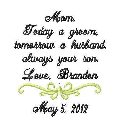 Hochzeit - Mother of The Groom Handkerchief - today a groom - tomorrow a husband -always your son - Wedding Handkerchief