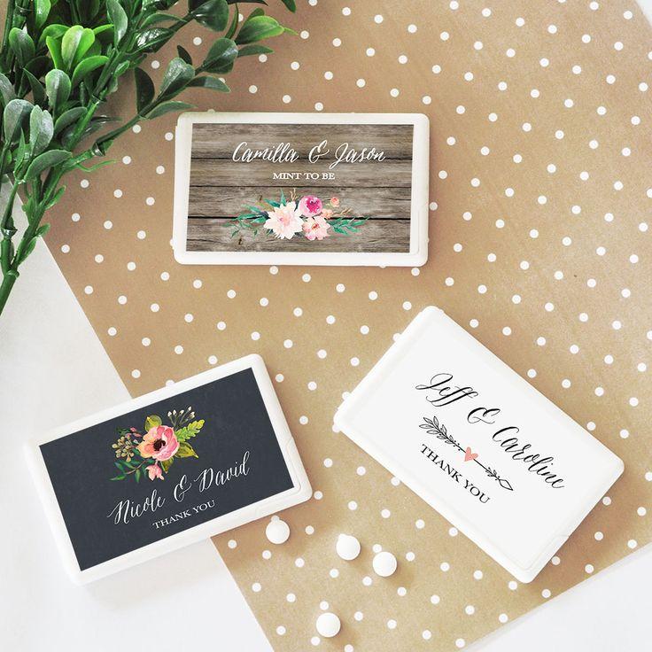 Hochzeit - Personalized Floral Garden Mini Mint Favors