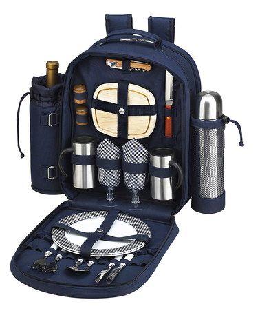 زفاف - Picnic At Ascot Navy Two-Person Coffee & Picnic Backpack Set