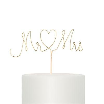 زفاف - Mr. & Mrs. Twisted Wire Cake Topper -Gold- ON SALE At The Wedding Shoppe Canada