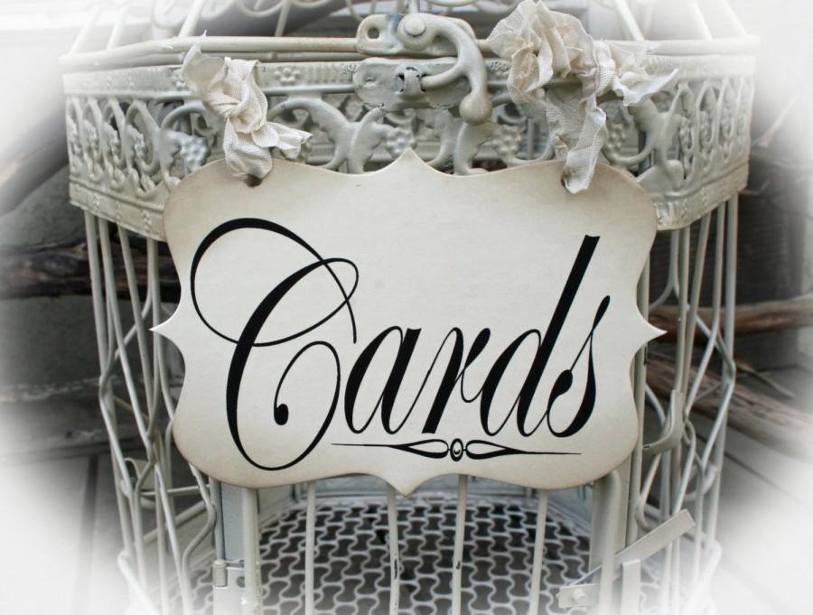 Hochzeit - Cards Sign for Cards birdcage or Cards wedding box.