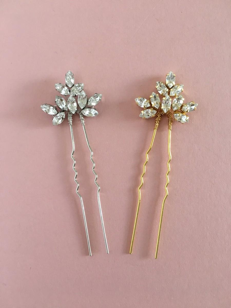 زفاف - Bridal hair pin, bridesmaid hair pin, crystal hair pin, gold hair pin, silver hair pin