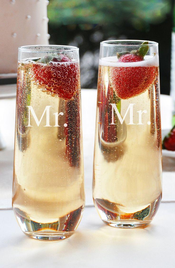 Wedding - Cathy's Concepts 'For The Couple' Stemless Champagne Flutes (Set Of 2) 