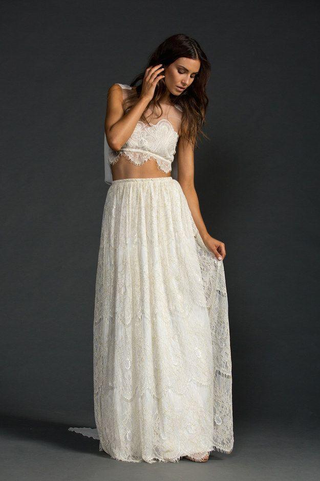 Mariage - 21 Completely Stunning Crop Top Wedding Gowns
