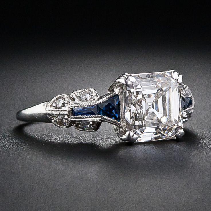 Hochzeit - 1.75 Carat Asscher-Cut Diamond Art Deco Ring