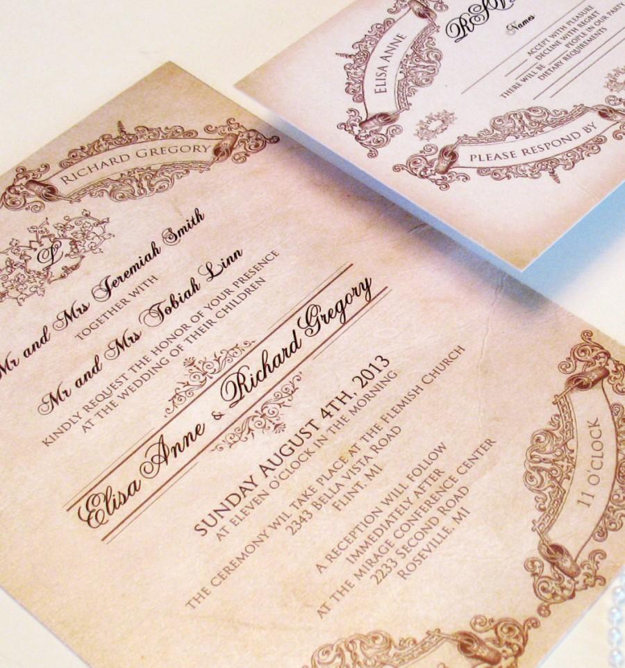 Hochzeit - Fairytale Wedding Invitations - Elegant wedding invitations sample - {Anchorage design}