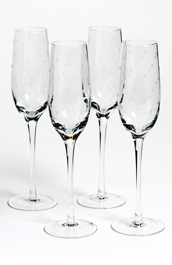 Wedding - 'larabee Dot' Champagne Flutes