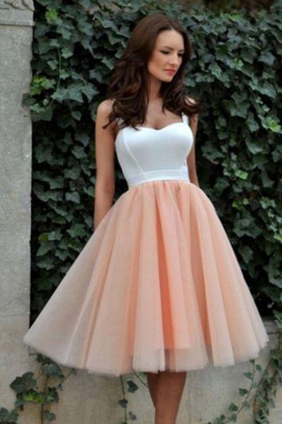 Свадьба - Lovely Prom Dress,Spaghetti Straps Prom Dress,Short Homecoming Dress,Tulle Prom Gown