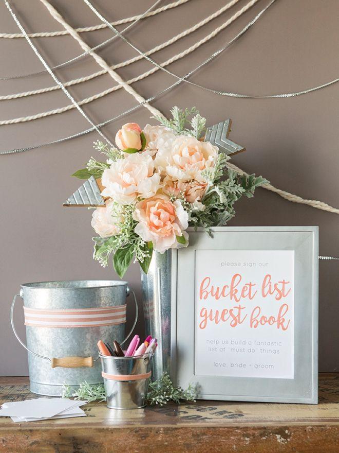 Hochzeit - You HAVE To See This Adorable "Bucket List" Wedding Guest Book!