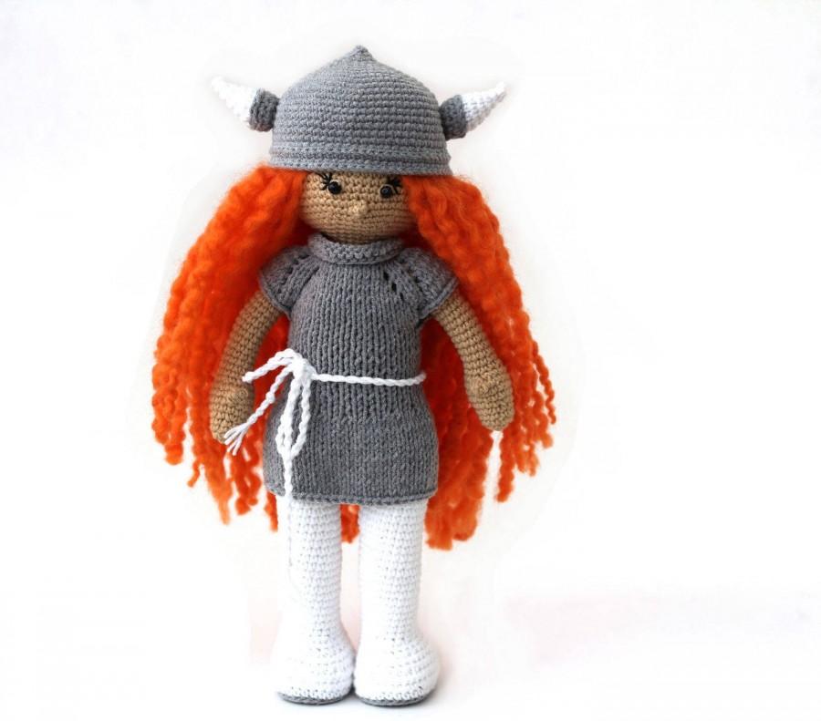 زفاف - Viking Crochet Doll, 12" Amigurumi doll, OOAK, interior toy, Collection doll