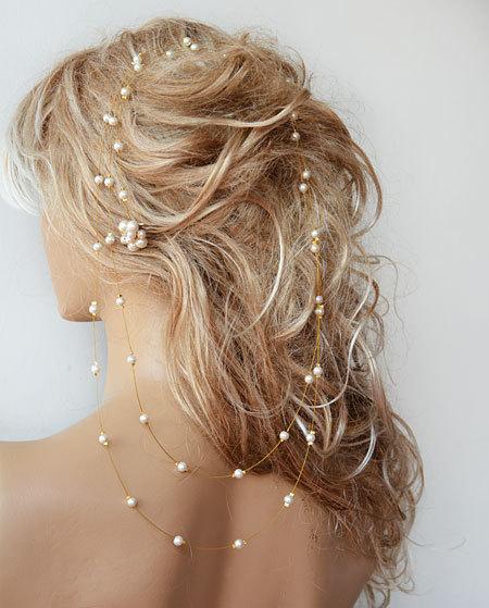 زفاف - Wedding Pearl  headband, Pearl Bridal Hair, Wedding Hair Accessories, Gold-Colored, Pearl Headband, Pearl Wedding, Bridal Hair Accessory