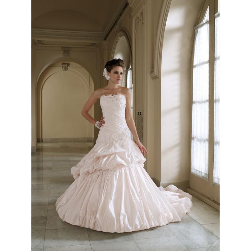 Mariage - Halterloses Taffeta volle a-line-Brautkleid mit gestuften Pick-up-Rock und 3D Flower - Festliche Kleider 