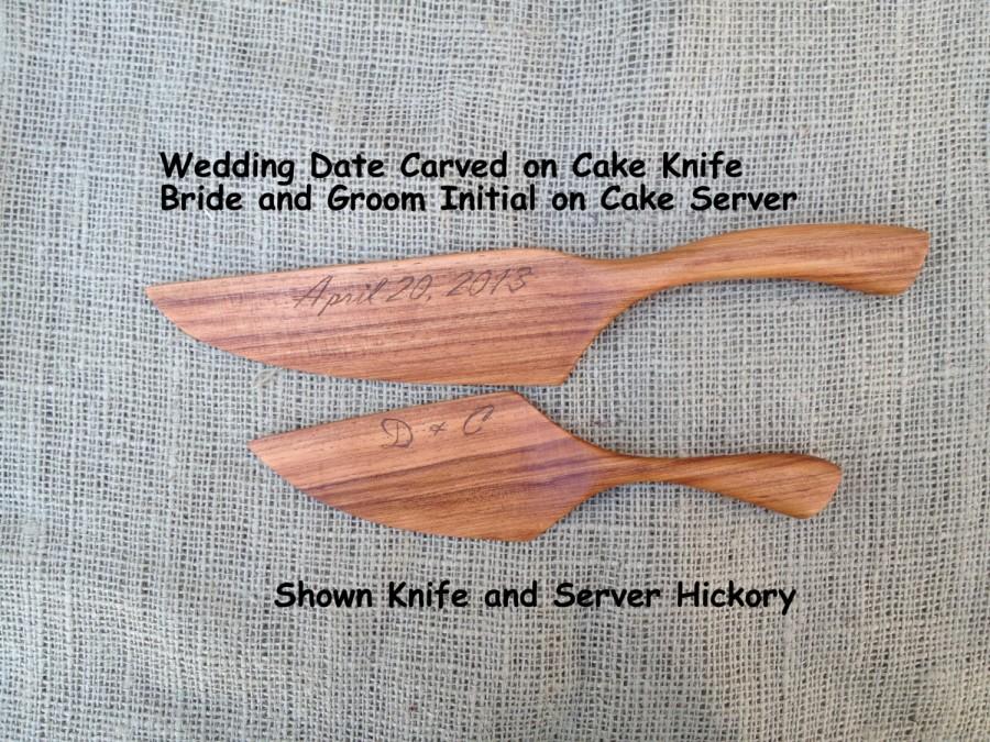 زفاف - Hand Engraved or Carved Wedding date and initials, DOES NOT INCLUDE cutter & server