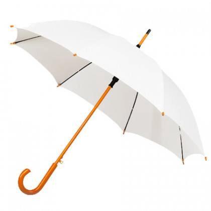 زفاف - White Wedding Umbrella with wooden handle. Wedding umbrella, for bride, groom, bridal party, wedding photography. White Umbrella / parasol